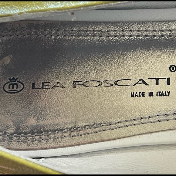 LEA FOSCATI Beautiful Soft Green Leather Ballet Flats Handmade Flowers 38 ITALY! - Picture 12 of 14